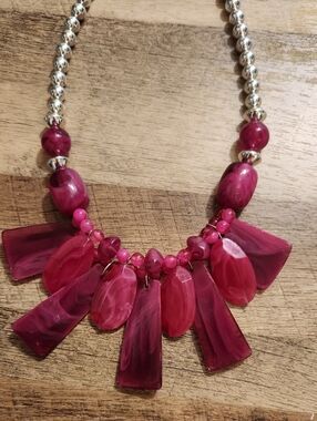 Statement Pink Acrylic Necklace
